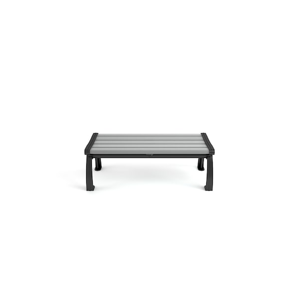 Gray 4' Heritage Backless Bench With Black Frame